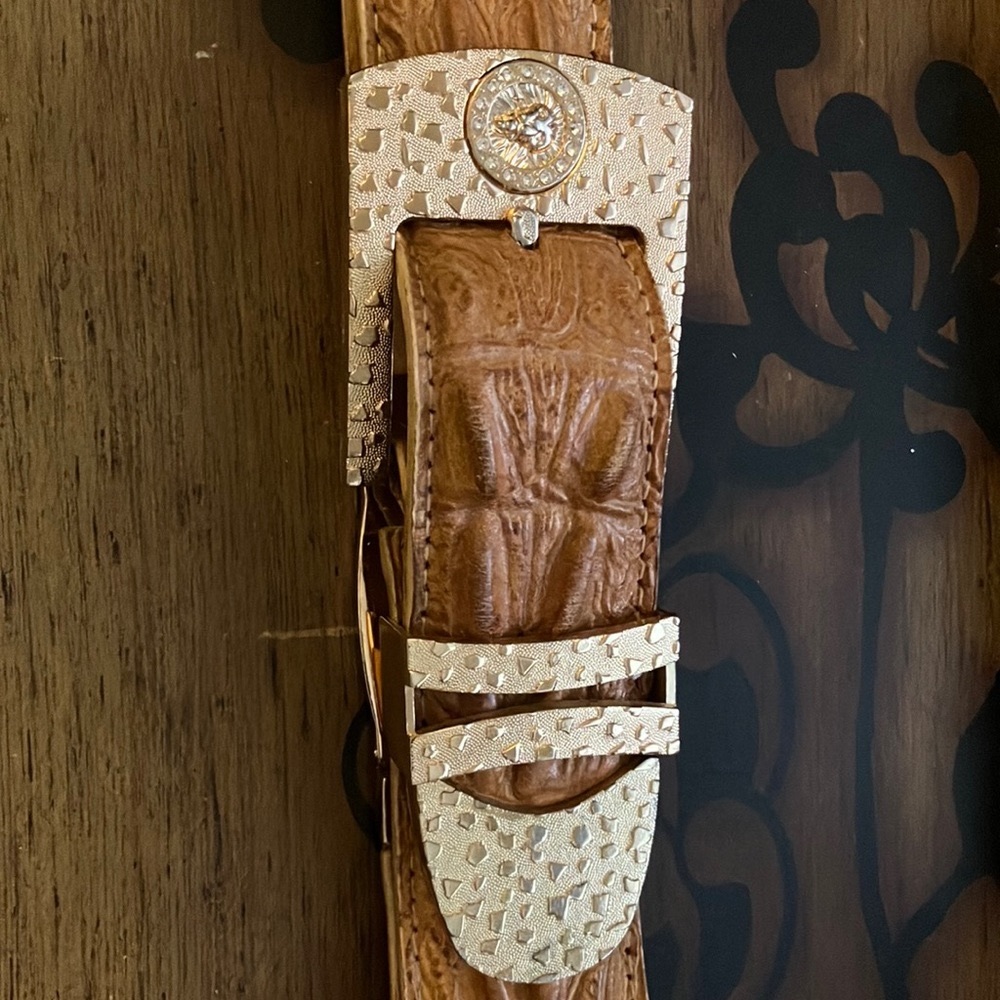 Anne Klein Belt crocodile leather